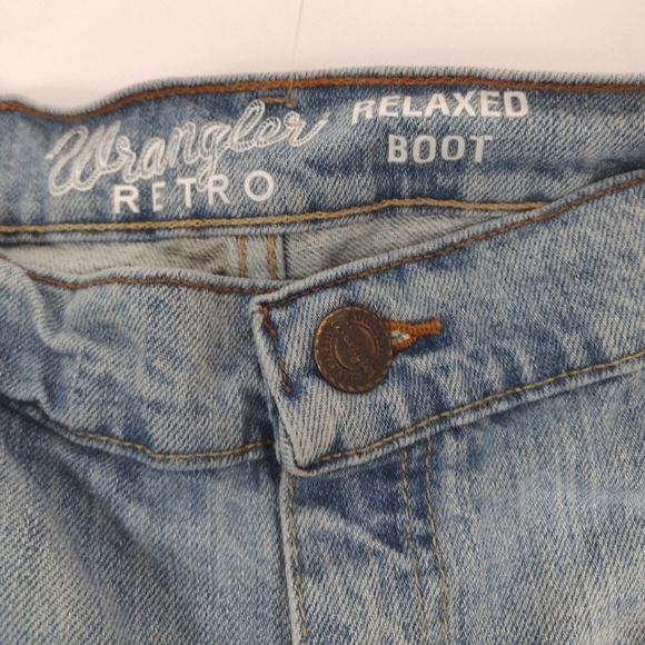 Wrangler Retro Disstres Denim Blue Shorts Size (38) - Picture 3 of 12